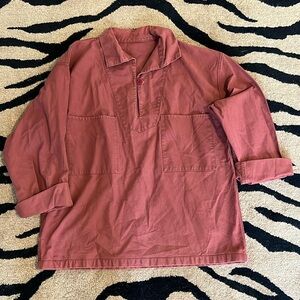 denim throw over shirt.